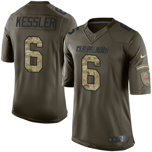 Men's Elite Cody Kessler Nike Jersey Green - #6 Salute to Service NFL Cleveland Browns